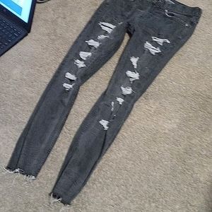 Grey rip jeans